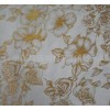 大小楓葉白底金花玻璃絹絲材料